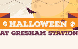 Halloween at Gresham Station banner graphic